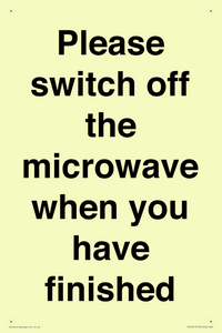 Please switch off the microwave when you have finished